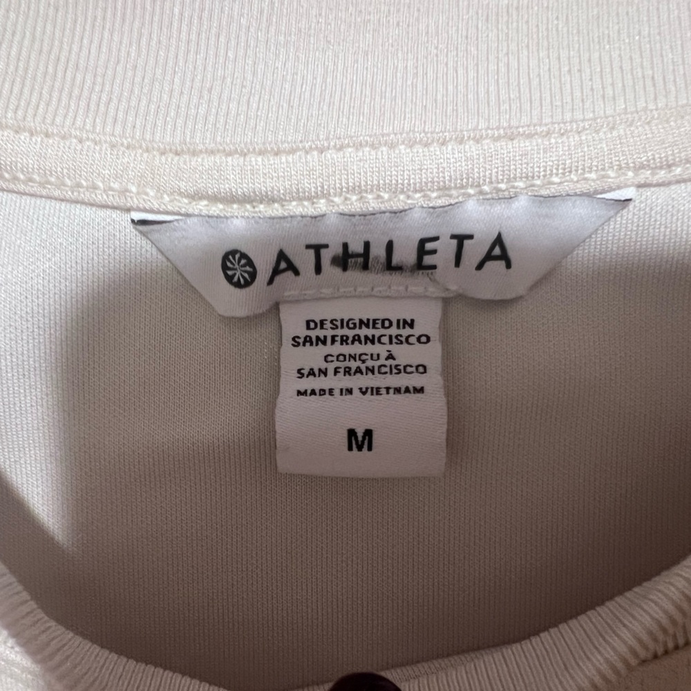 ATHLETA Seasoft Crewneck Sweatshirt Bone  Size Medium M EUC - Picture 8 of 8